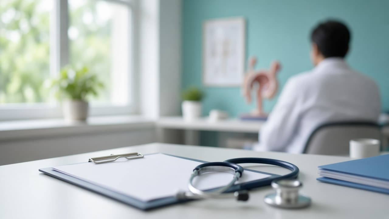 Clinic desk and medical notes representing male infertility specialist consultation in Lahore